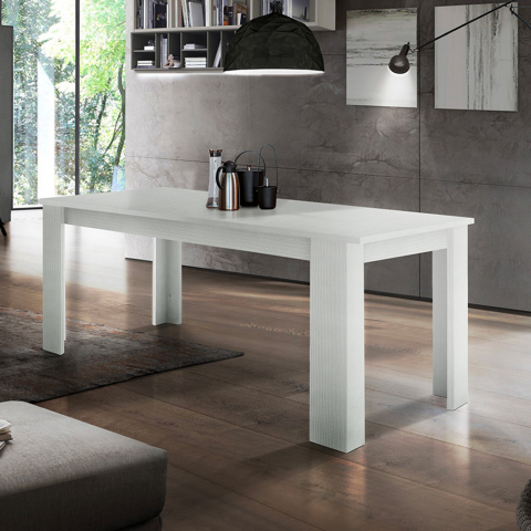 Drewniany biały rozkładany stół 120-170x90cm do jadalni Jesi Lariks