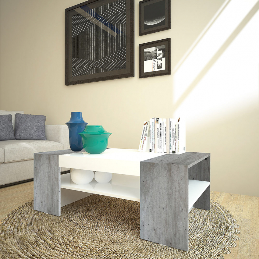Stolik kawowy do salonu nowoczesny design 110x60cm Cherry Concrete Promocja