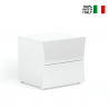 Biała błyszcząca szafka nocna 2 szuflady do sypialni Arco Smart Sprzedaż