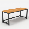 Czarne metalowe biurko z drewnianym blatem 160x70 cm Bridgeblack 160 