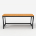 Czarne metalowe biurko z drewnianym blatem 160x70 cm Bridgeblack 160 