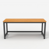 Czarne metalowe biurko z drewnianym blatem 160x70 cm Bridgeblack 160 