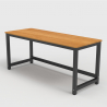Czarne metalowe biurko z drewnianym blatem 160x70 cm Bridgeblack 160 
