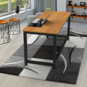 Czarne metalowe biurko z drewnianym blatem 160x70 cm Bridgeblack 160 Zakup
