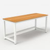Białe metalowe biurko z drewnianym blatem 160x70 cm Bridgeblack 160 Model
