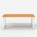 Białe metalowe biurko z drewnianym blatem 160x70 cm Bridgeblack 160 Środki