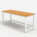 Białe metalowe biurko z drewnianym blatem 160x70 cm Bridgeblack 160 Cena