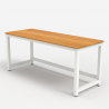 Białe metalowe biurko z drewnianym blatem 160x70 cm Bridgeblack 160 Cena