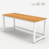 Białe metalowe biurko z drewnianym blatem 160x70 cm Bridgeblack 160 Stan Magazynowy