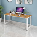Białe metalowe biurko z drewnianym blatem 120x60 cm, prostokątne Bridgeblack 120 Zakup