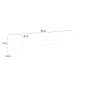 Biała szafka RTV 220 cm otwarty przedział 3 drzwiczki drewno New Coro Low L Katalog