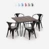 zestaw 4 krzeseł i stół 80x80cm industrialny reims dark Rabaty