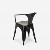 zestaw 4 krzeseł Lix i stół 80x80cm industrialny reims dark 