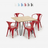 zestaw industrialny stół 80x80cm i 4 krzesła Lix reims light Katalog