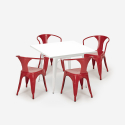 zestaw industrialny stoł 80x80 cm i 4 krzesła Lix century white Koszt