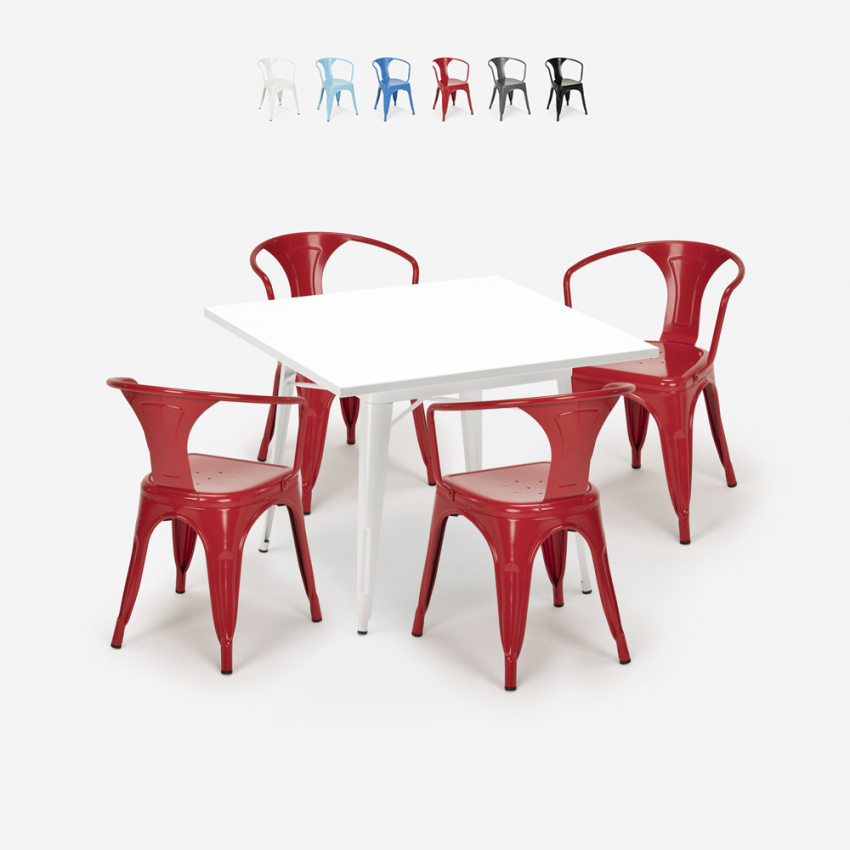 zestaw industrialny stoł 80x80 cm i 4 krzesła century white Katalog zestaw industrialny stoł 80x80 cm i 4 krzesła century white Katalog