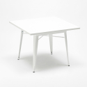 zestaw industrialny stoł 80x80 cm i 4 krzesła Lix century white 
