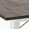 zestaw industrialny stół 80x80cm i 4 krzesła Lix hustle wood biały 