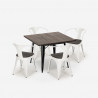 industrialny stół 80x80cm i 4 krzesła hustle wood black Model