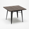 industrialny stół 80x80cm i 4 krzesła hustle wood black 