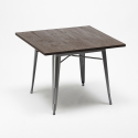 zestaw industrialny stół 80x80cm i 4 krzesła Lix hustle wood 