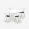 zestaw industrialny stół 80x80cm i 4 krzesła century wood white Cechy