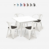 zestaw industrialny stół 80x80cm i 4 krzesła century wood white Oferta