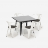 zestaw stół industrialny 80x80cm i 4 krzesła Lix century wood black Środki