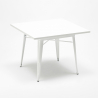 zestaw industrialny stół 80x80cm i 4 krzesła Lix century wood white 