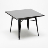 zestaw stół industrialny 80x80cm i 4 krzesła century wood black 