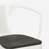 zestaw stół industrialny 80x80cm i 4 krzesła century wood black 