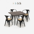 zestaw industrialny stół 80x80cm i 4 krzesła Lix hustle top light Promocja