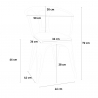 zestaw industrialny stół 80x80cm i 4 krzesła hustle top light 