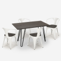 zestaw industrialny stół 120x60cm i 4 krzesła Lix wismar wood Środki