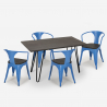 zestaw industrialny stół 120x60cm i 4 krzesła wismar wood Cena