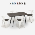 zestaw industrialny stół 120x60cm i 4 krzesła Lix wismar wood Sprzedaż