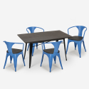 zestaw industrialny 4 krzeseł i stół 120x60cm caster wood Cena