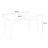 zestaw industrialny 4 krzeseł i stół 120x60cm caster wood 
