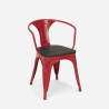zestaw industrialny 4 krzeseł i stół 120x60cm caster wood 