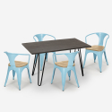 zestaw industrialny stół 120x60cm i 4 krzesła Lix wismar top light Stan Magazynowy