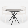 Zestaw 2 krzesła nowoczesny design i stół 80cm Gianum Dark Model