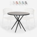 Zestaw 2 krzesła nowoczesny design i stół 80cm Gianum Dark Sprzedaż