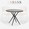 Zestaw 2 krzesła nowoczesny design i stół 80cm Gianum Dark Sprzedaż