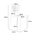 Zestaw 2 krzesła nowoczesny design i stół 80cm Gianum Dark 