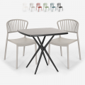 Zestaw 2 krzesła i stół 70x70cm Magus Dark Promocja