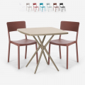 Zestaw 2 krzesła i stół 70x70cm design Regas Promocja