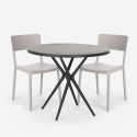 Zestaw stół 80cm i 2 krzesła nowoczesny design Aminos Dark Model