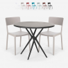 Zestaw stół 80cm i 2 krzesła nowoczesny design Aminos Dark Stan Magazynowy