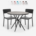 Zestaw stół 80cm i 2 krzesła nowoczesny design Aminos Dark Promocja