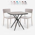 Zestaw stół 70x70cm i 2 krzesła design Regas Dark Promocja